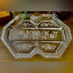 Fostoria Midnight Rose Relish Tray